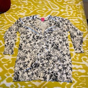 Tough and adorable tattoo theme cardigan